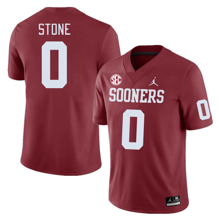 #0 David Stone Oklahoma Sooners 2024 SEC Conference College Football Jerseys-Crimson